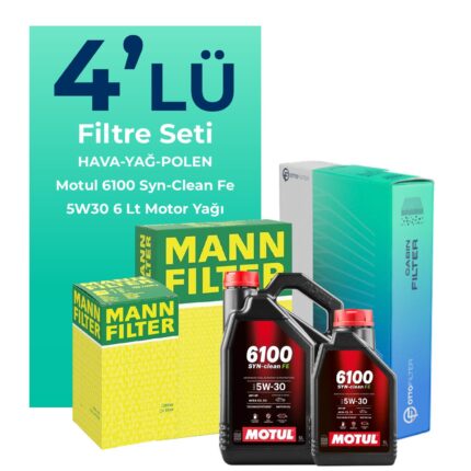 MANN Opel Insignia 2.0 Turbo Filtre Bakım Seti Motul Motor Yağlı (2009-2016) 4 Lü
