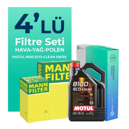 MANN Peugeot 301 1.6 BlueHDi Dizel Filtre Bakım Seti Motul Motor Yağlı (2014-2020) 4 Lü