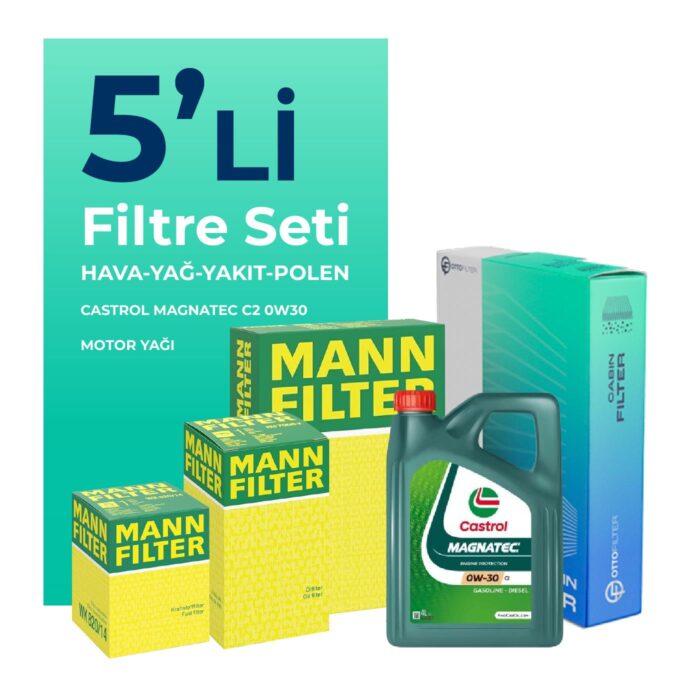 mann-peugeot-508-1-6-bluehdi-dizel-filtre-bakim-seti-castrol-motor-yagli-2014-2018-5-li-59173 MANN Peugeot 508 1.6 BlueHDi Dizel Filtre Bakım Seti Castrol Motor Yağlı (2014-2018) 5 Li - Görsel 1