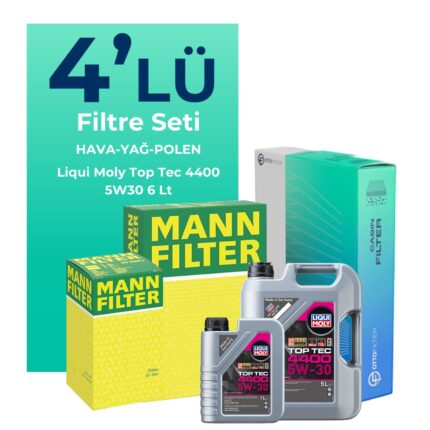 MANN Renault Megane 1.5 Dizel BlueDCi Filtre Bakım Seti Liqui Moly Motor Yağlı (2017-2022) 4 Lü