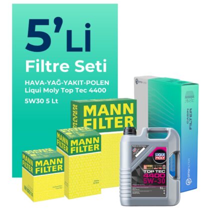 MANN Renault Symbol 1.5 Dizel Filtre Bakım Seti Liqui Moly Motor Yağlı (2013-2019) 5 Li