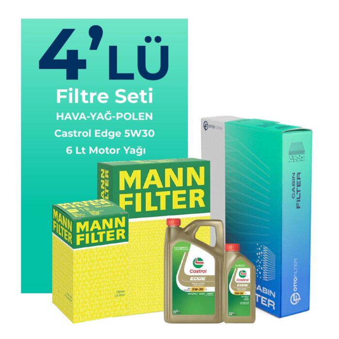 MANN Subaru Forester 2.0 Dizel Filtre Bakım Seti Castrol Motor Yağlı (2008-2013) 4 Lü - Görsel 1