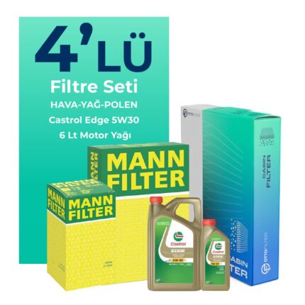 MANN Subaru Forester 2.0 Dizel Filtre Bakım Seti Castrol Motor Yağlı (2013-2018) 4 Lü