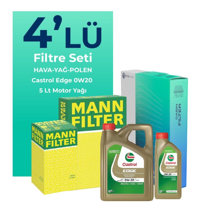 mann-subaru-xv-1-6-filtre-bakim-seti-castrol-motor-yagli-2012-2017-4-lu-109584 MANN Subaru XV 1.6 Filtre Bakım Seti Castrol Motor Yağlı (2012-2017) 4 Lü - Görsel 1