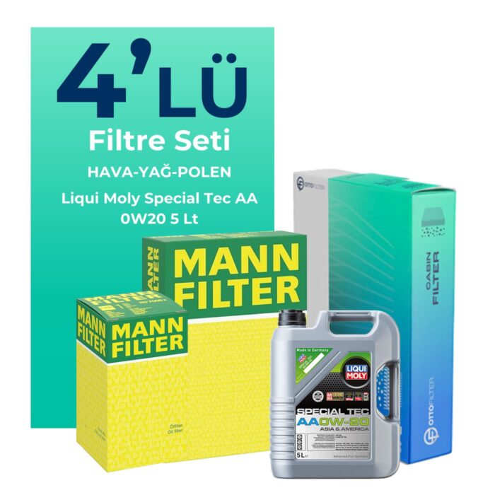 MANN Toyota C-HR 1.8 Hybrid Filtre Bakım Seti Liqui Moly Motor Yağlı (2016-2017) 4 Lü - Görsel 1