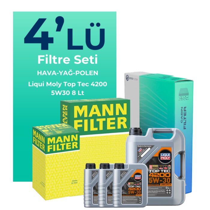 MANN Toyota Hilux 2.4 Filtre Bakım Seti Liqui Moly Motor Yağlı (2015-2024) 4 Lü - Görsel 1