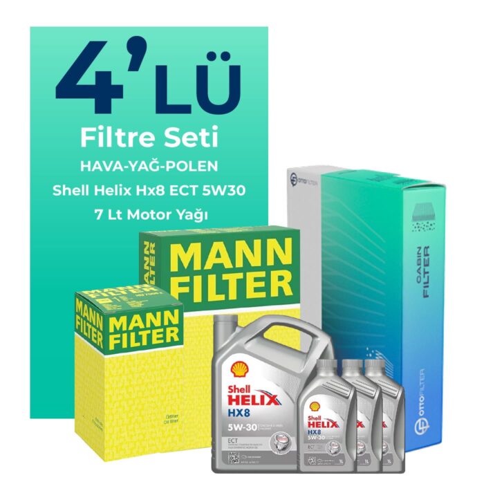 MANN Toyota Hilux 2.5 Filtre Bakım Seti Shell Motor Yağlı (2006-2015) 4 Lü - Görsel 1