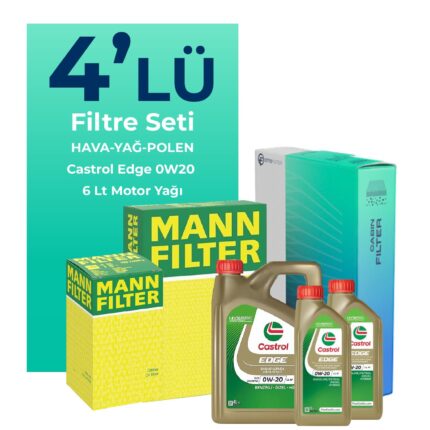 MANN Volkswagen Caddy 2.0 Dizel Filtre Bakım Seti Castrol Motor Yağlı (2020-2025) 4 Lü