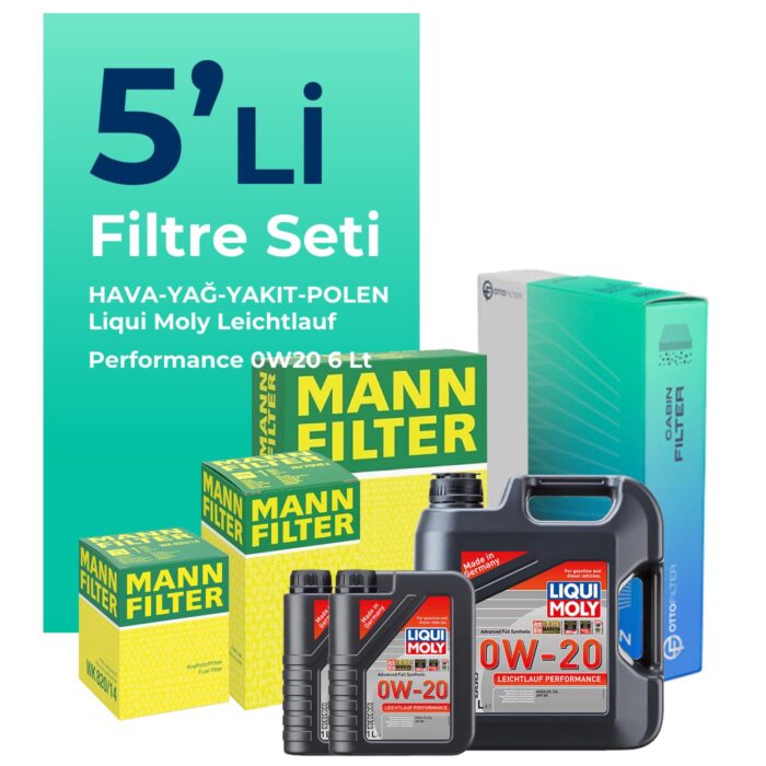 mann-volvo-xc60-2-0-dizel-filtre-bakim-seti-liqui-moly-motor-yagli-2013-2017-5-li-123013 MANN Volvo XC60 2.0 Dizel Filtre Bakım Seti Liqui Moly Leichtlauf Performance 0W-20 6 Litre Motor Yağlı (2013-2017) 5 Li - Görsel 1