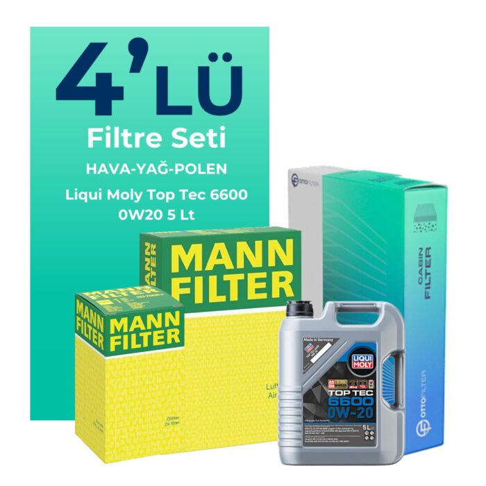 MANN BMW 4.20 Benzinli Filtre Bakım Seti Liqui Moly Motor Yağlı (2020-2024) 4 Lü - Görsel 1