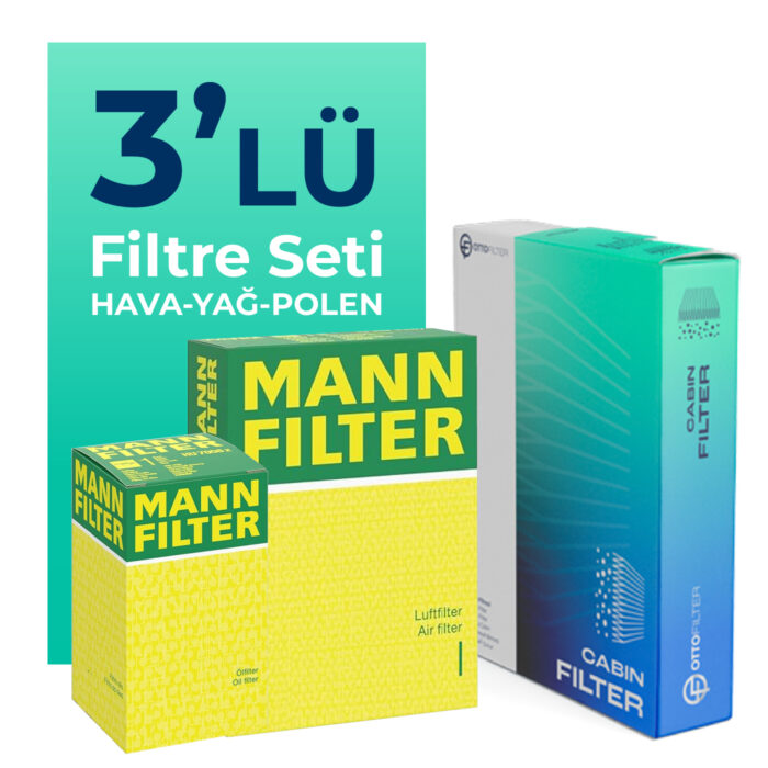 MANN Fiat Fiorino 1.3 Dizel Filtre Bakım Seti EURO 6 (2015-2024) 3 Lü - Görsel 1