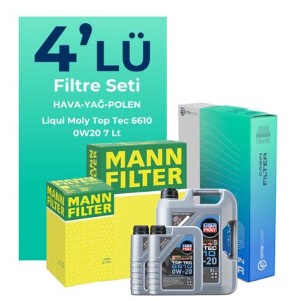 MANN Land Rover Discovery 2.0 Benzinli Filtre Bakım Seti Liqui Moly Motor Yağlı (2017-2022) 4 Lü