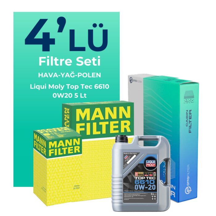 mann-opel-astra-k-1-5-dizel-filtre-bakim-seti-liqui-moly-motor-yagli-2019-2021-4-lu-130032 MANN Opel Astra K 1.5 Dizel Filtre Bakım Seti Liqui Moly Top Tec 6610 0W-20 5 Litre Motor Yağlı (2019-2021) 4 Lü - Görsel 1