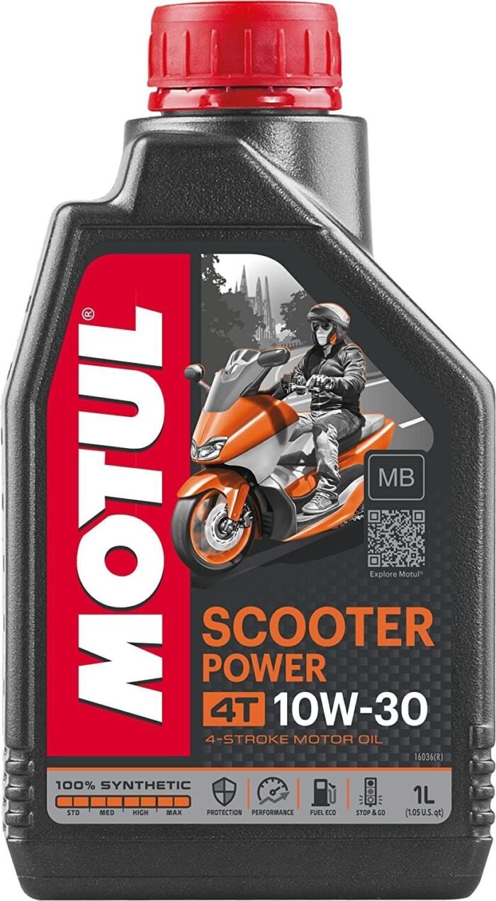 81hz08fr-sl-ac-sl1500 Motul Scooter Power 10W-30 MB 4T 1 Litre 4 Zamanlı Tam Sentetik Motosiklet Yağı - Görsel 1