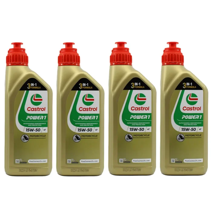 castrol-4t-power1-15w50-1lt-4adet Castrol Power 1 4T 15W50 1 Lt Motosiklet Yağı (4 Adet) - Görsel 1