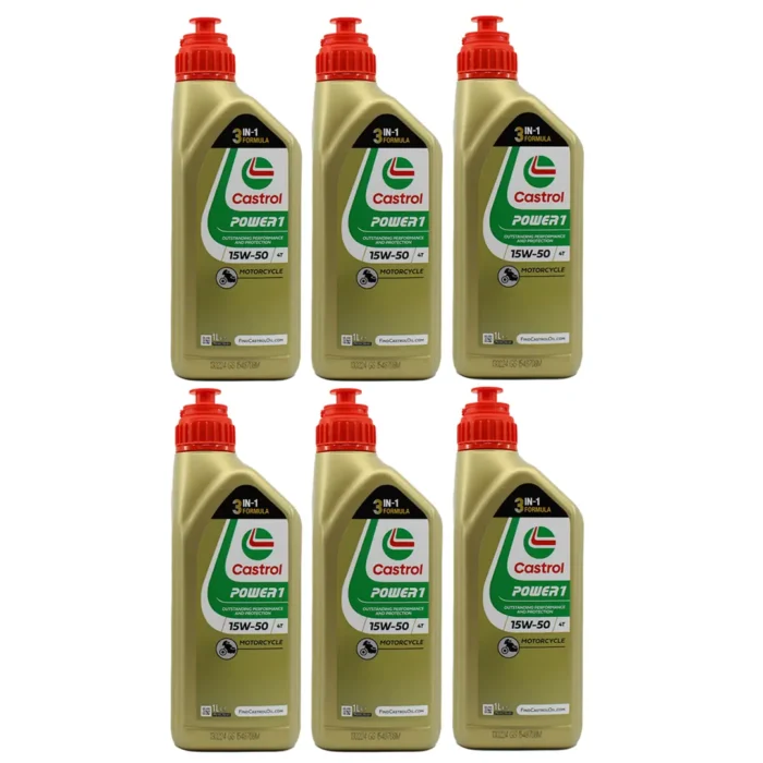 Castrol Power 1 4T 15W50 1 Lt Motosiklet Yağı (6 Adet) - Görsel 1