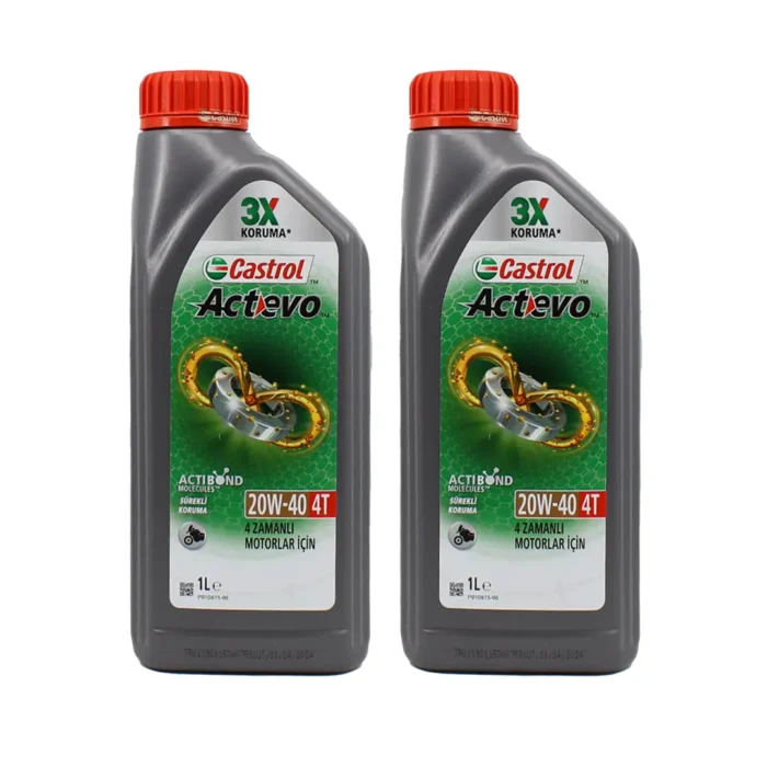 castrol-actevo-4t-20w40-1lt-2adet Castrol Actevo 20W40 4T 1 Lt 4 Zamanlı Motosiklet Yağı (2 Adet) - Görsel 1