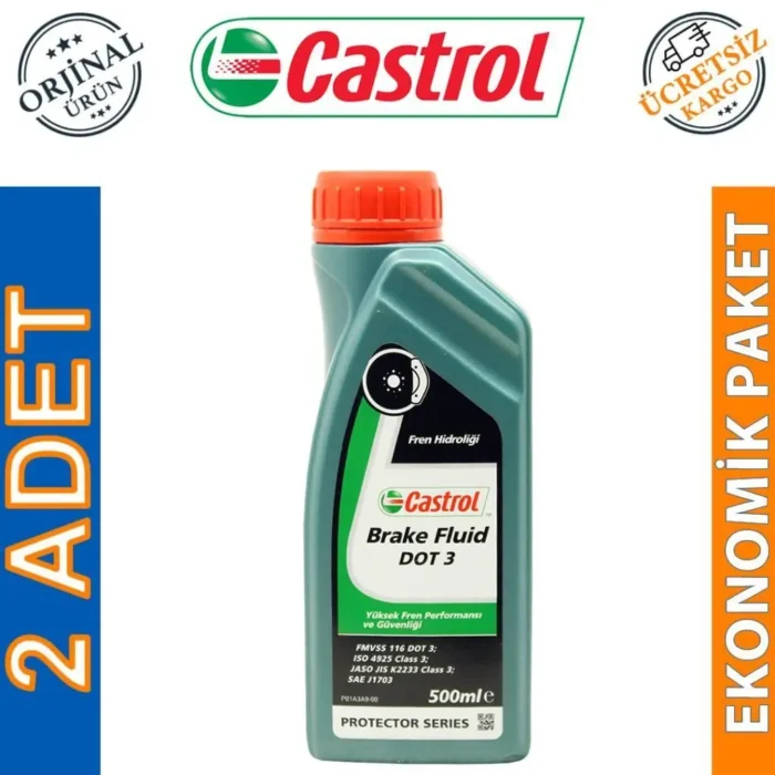 castrol-brake-fluid-dot-3-500-ml-fren-hidrolik-yagi-2-adet Castrol Brake Fluid DOT 3 500 ML Fren Hidrolik Yağı (2 Adet) - Görsel 1