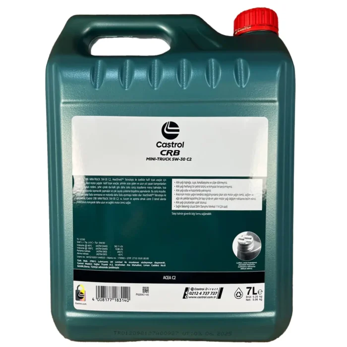 Castrol CRB Mini-Truck 5W30 C2 7 Lt Tam Sentetik Motor Yağı - Görsel 2