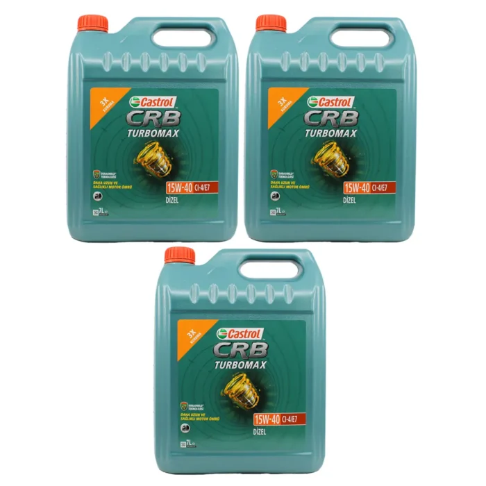 Castrol CRB Turbomax 15W40 7 Lt Mineral Motor Yağı (3 Adet) - Görsel 1
