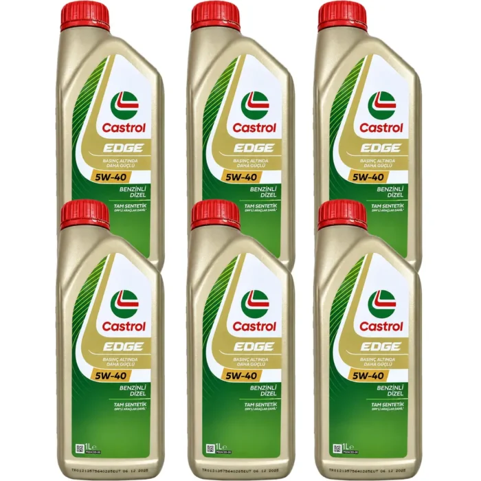 Castrol Edge 5W40 1 Lt Tam Sentetik Motor Yağı (6 Adet) - Görsel 1