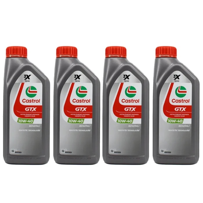 castrol-gtx-10w40-1lt-4adet Castrol GTX 10W40 1 Lt Sentetik Motor Yağı (4 Adet) - Görsel 1