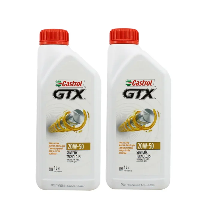 castrol-gtx-20w50-1lt-2adet Castrol GTX 20W50 1 Lt Sentetik Motor Yağı (2 Adet) - Görsel 1
