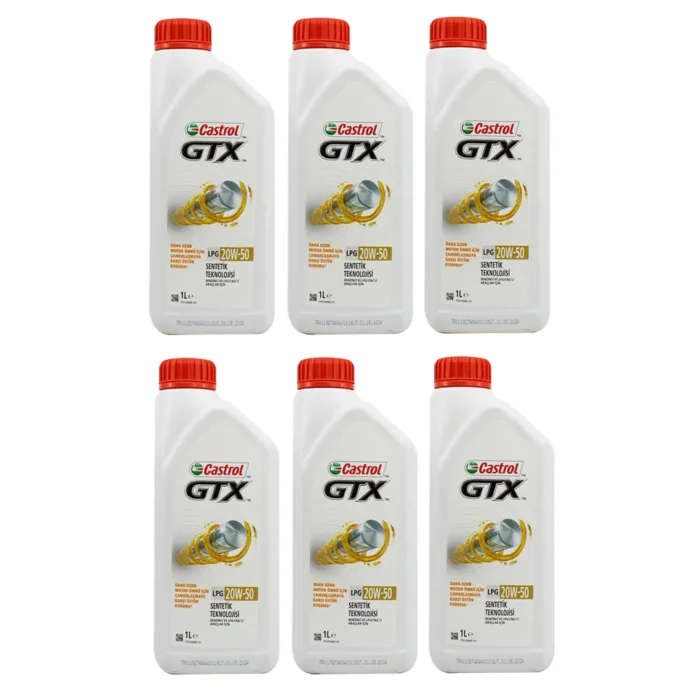 castrol-gtx-lpg-20w50-1lt-6adet Castrol GTX LPG 20W50 1 Lt Motor Yağı (6 Adet) - Görsel 1