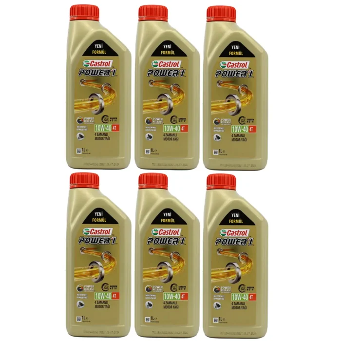 castrol-power-1-4t-10w40-1lt-6adet Castrol Power 1 4T 10W40 1 Lt Motosiklet Yağı (6 Adet) - Görsel 1
