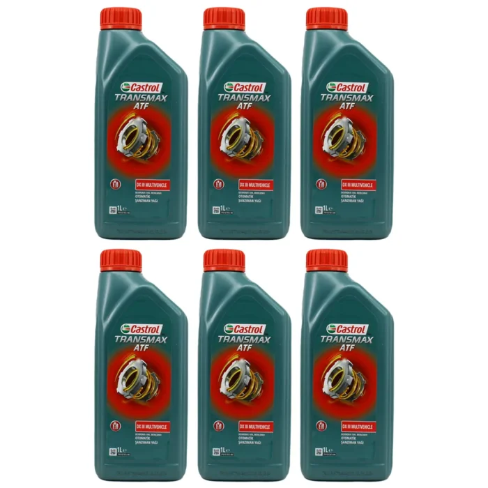 castrol-transmax-atf-dexron-lll-1llt-6adet Castrol Transmax Atf Dexron III 1 Lt Otomatik Şanzıman Yağı (6 Adet) - Görsel 1