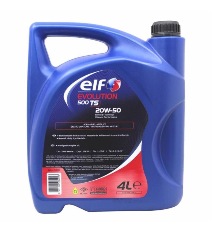 Elf Evolution 500 TS 20W-50 - 4 Litre Motor Yağı - Görsel 4