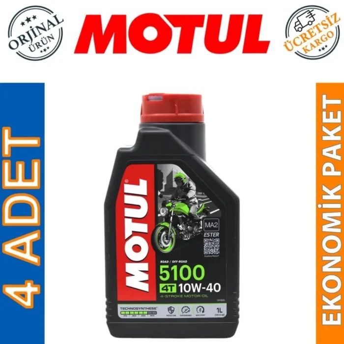 Motul 5100 10W40 4T 1 Lt Motosiklet Yağı (4 Adet) - Görsel 1