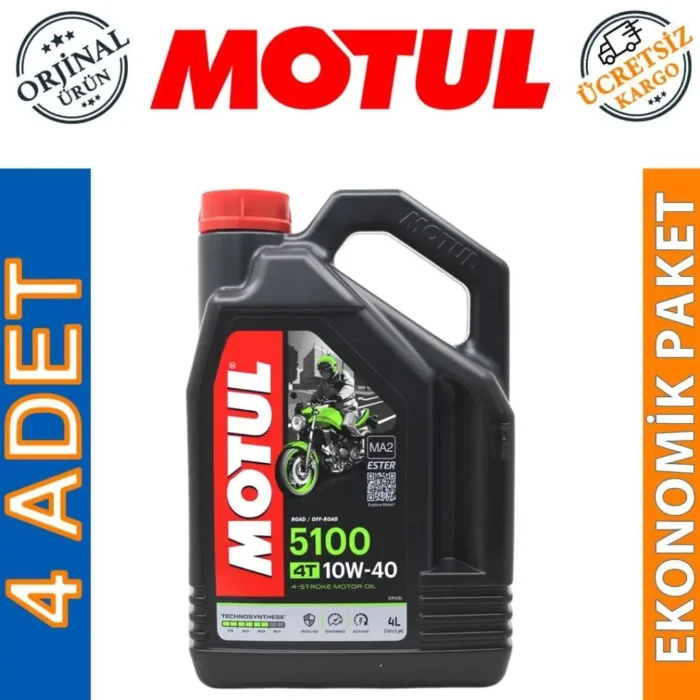 Motul 5100 10W40 4T 4 Lt Motosiklet Yağı (4 Adet) - Görsel 1
