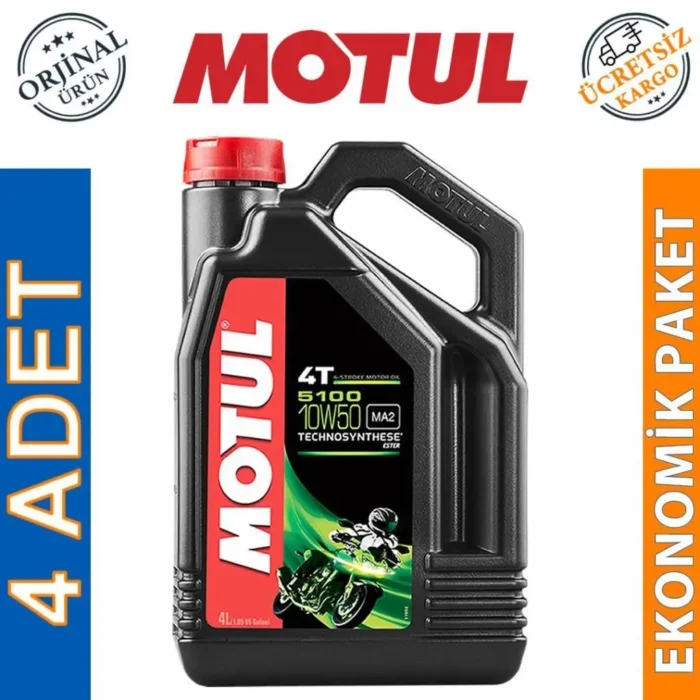image_1080-1050 Motul 5100 10W50 4T 4 Lt Motosiklet Yağı (4 Adet) - Görsel 1