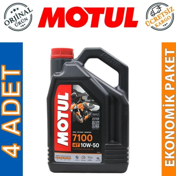 image_1080-1129 Motul 7100 4T 10W50 4 Lt Motosiklet Yağı (4 Adet) - Görsel 1