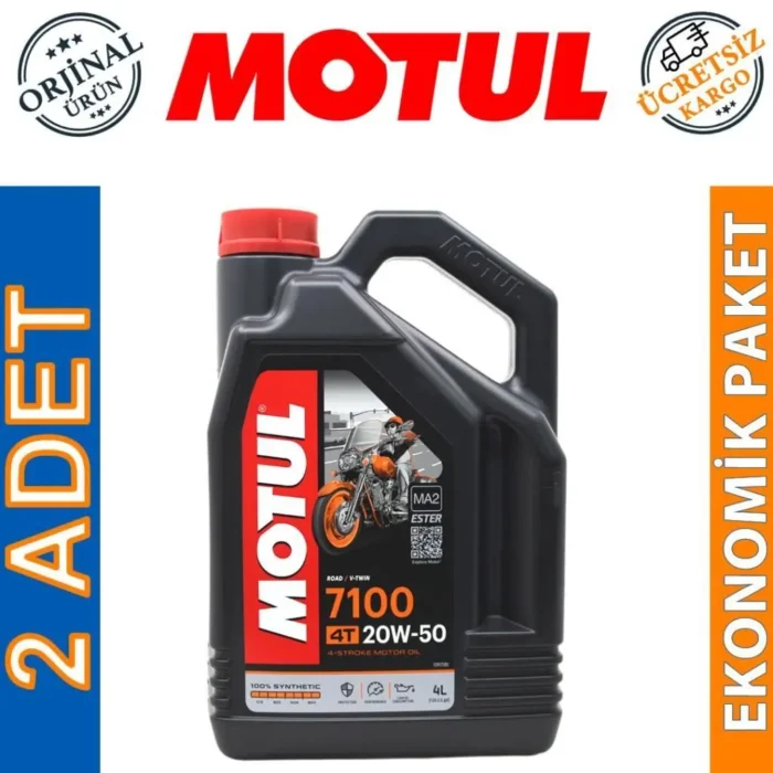 Motul 7100 4T 20W50 4 Lt Motosiklet Yağı (2 Adet) - Görsel 1
