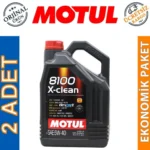 Motul 8100 X-Clean 5W40 5 Lt Tam Sentetik Motor Yağı (2 Adet)