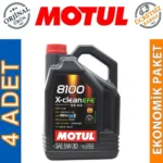 Motul 8100 X-Clean EFE 5W30 5 Lt Tam Sentetik Motor Yağı (4 Adet)