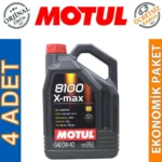 Motul 8100 X-Max 0W40 5 Lt Tam Sentetik Motor Yağı (4 Adet)