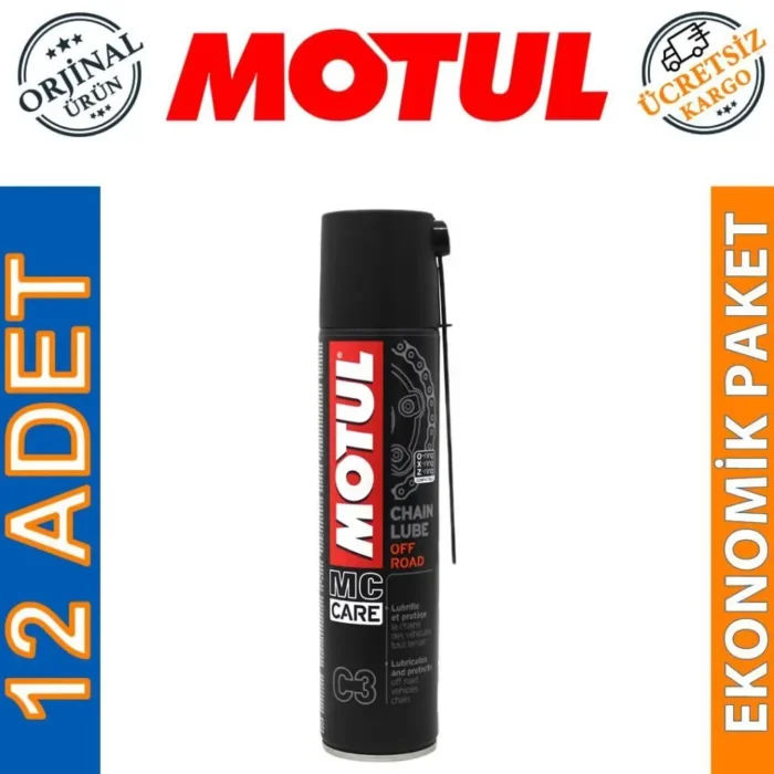 Motul C3 Chain Lube Off Road Sprey 400 Ml Zincir Yağı (12 Adet) - Görsel 1