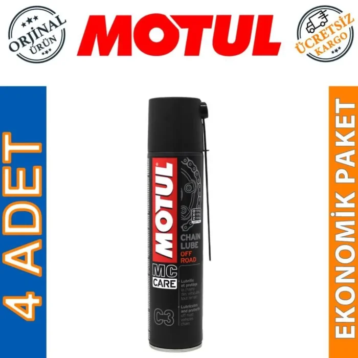image_1080-1579 Motul C3 Chain Lube Off Road Sprey 400 Ml Zincir Yağı (4 Adet) - Görsel 1