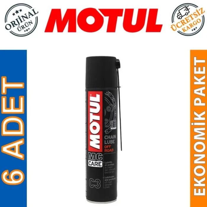 image_1080-1581 Motul C3 Chain Lube Off Road Sprey 400 Ml Zincir Yağı (6 Adet) - Görsel 1