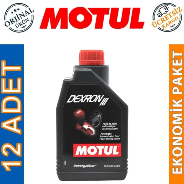 image_1080-1640 Motul Dexron III 1 Lt Otomatik Şanzıman Yağı (12 Adet) - Görsel 1