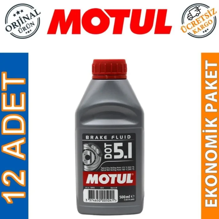 image_1080-1670 Motul Dot 5.1 500 Ml Tam Sentetik Fren Hidrolik Yağı (12 Adet) - Görsel 1