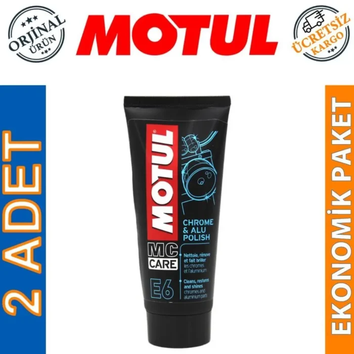 Motul E6 Chrome & Alu Polish 100 Ml Krom Parlatıcı (2 Adet) - Görsel 1