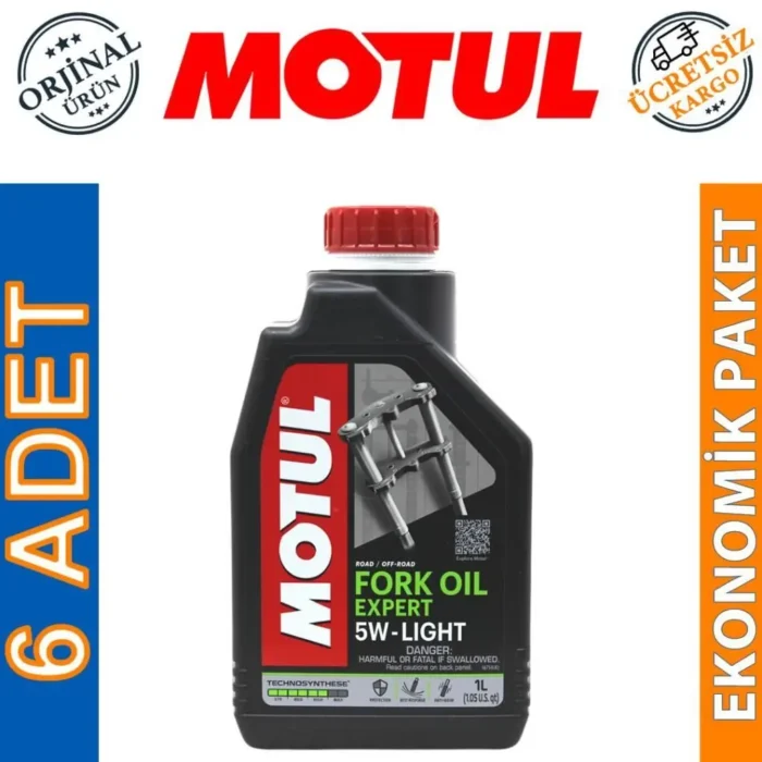 Motul Fork Oil Expert Light 5W 1 Lt Amortisör Yağı (6 Adet) - Görsel 1