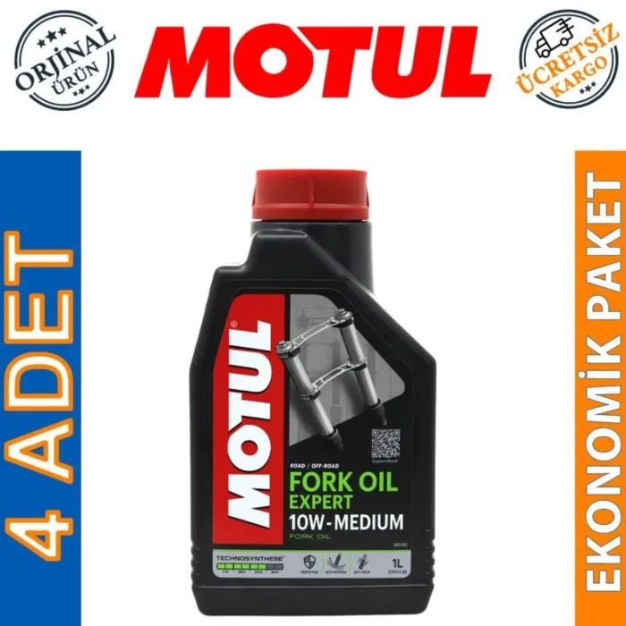 Motul Fork Oil Expert Medium 10W 1 Lt Amortisör Yağı (4 Adet) - Görsel 1