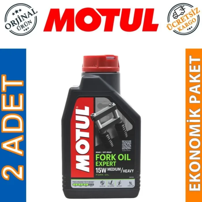 image_1080-1860 Motul Fork Oil Expert Medium Heavy 15W 1 Lt Amortisör Yağı (2 Adet) - Görsel 1