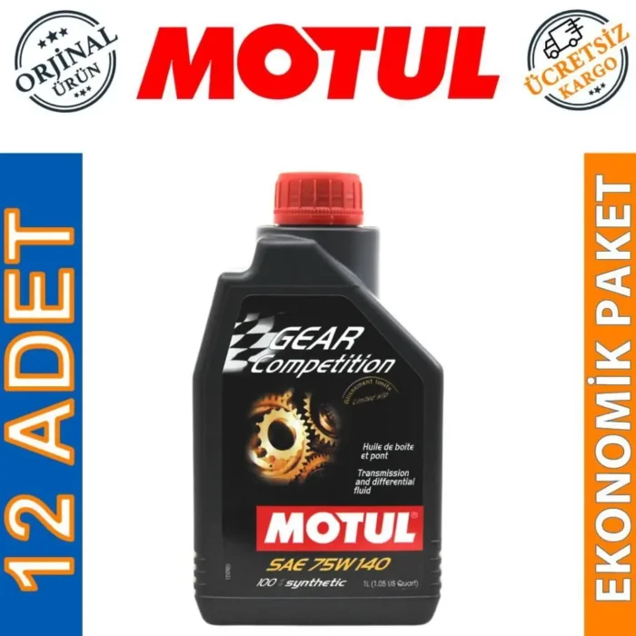 image_1080-1896 Motul Gear Competition 75W140 1 Lt Sentetik Şanzıman Yağı (12 Adet) - Görsel 1