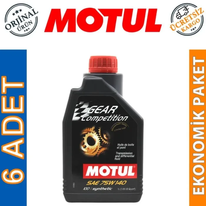 image_1080-1908 Motul Gear Competition 75W140 1 Lt Sentetik Şanzıman Yağı (6 Adet) - Görsel 1